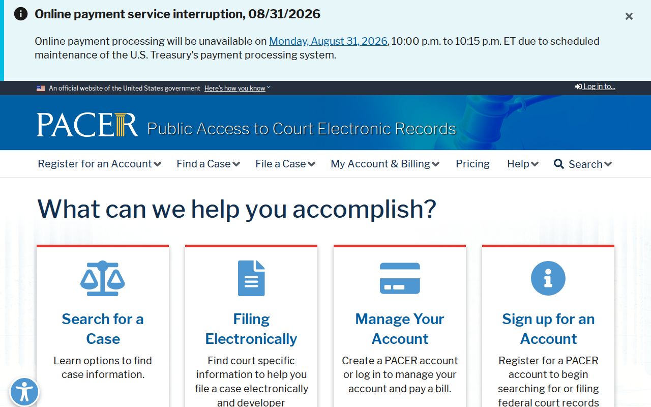 Licking County court record search contrast with federal PACER docket access