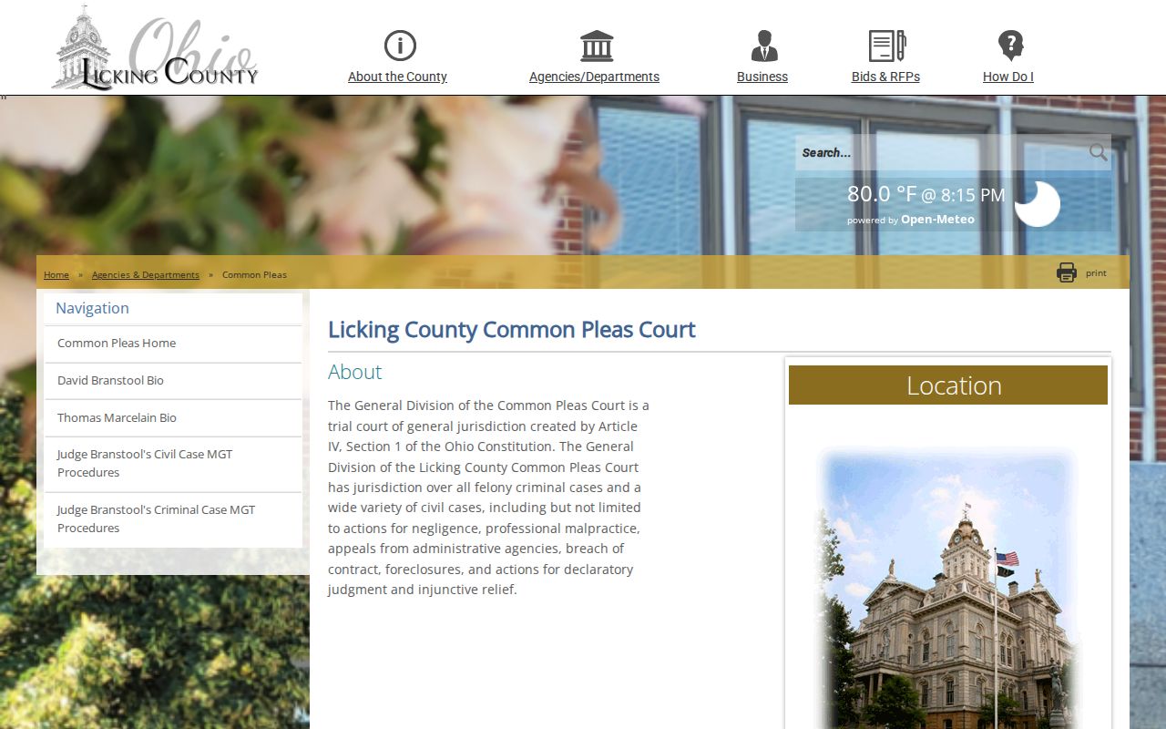 Licking County court docket Common Pleas Court location