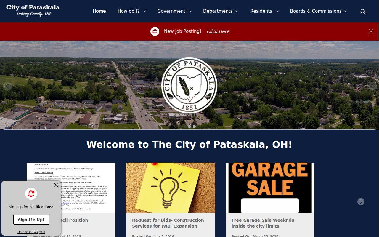 Pataskala court records at Pataskala City Hall