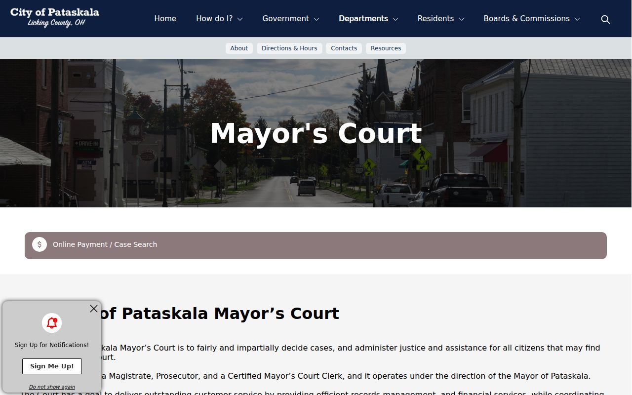 Pataskala court records at the Pataskala Mayor’s Court office